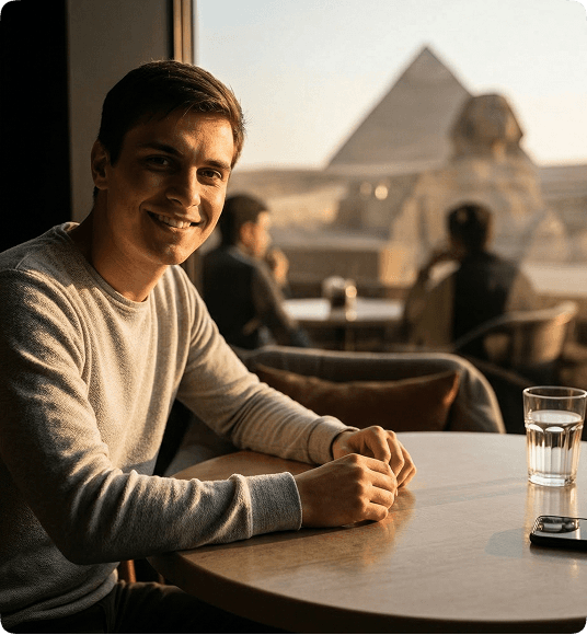 Traveler enjoying Egypt